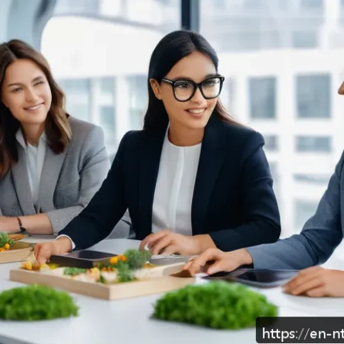 Home 31 미래 식량 기술에서의 성별 불균형 - A dynamic, modern food tech startup office scene featuring diverse women professionals collaborating...